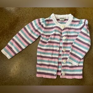 ✨5/$25✨ 24 month Cherokee Kids Pastel Striped Cardigan - Pink, Blue, White